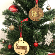 Load image into Gallery viewer, Personalised Timber Christmas Bauble - Custom Made