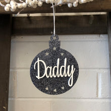Load image into Gallery viewer, Personalised Glitter Acrylic Christmas Bauble - Custom Made