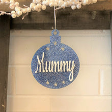 Load image into Gallery viewer, Personalised Glitter Acrylic Christmas Bauble - Custom Made
