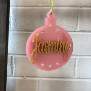 Personalised Acrylic Christmas Bauble (Satin Finish) - Custom Made