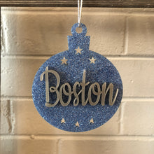 Load image into Gallery viewer, Personalised Glitter Acrylic Christmas Bauble - Custom Made
