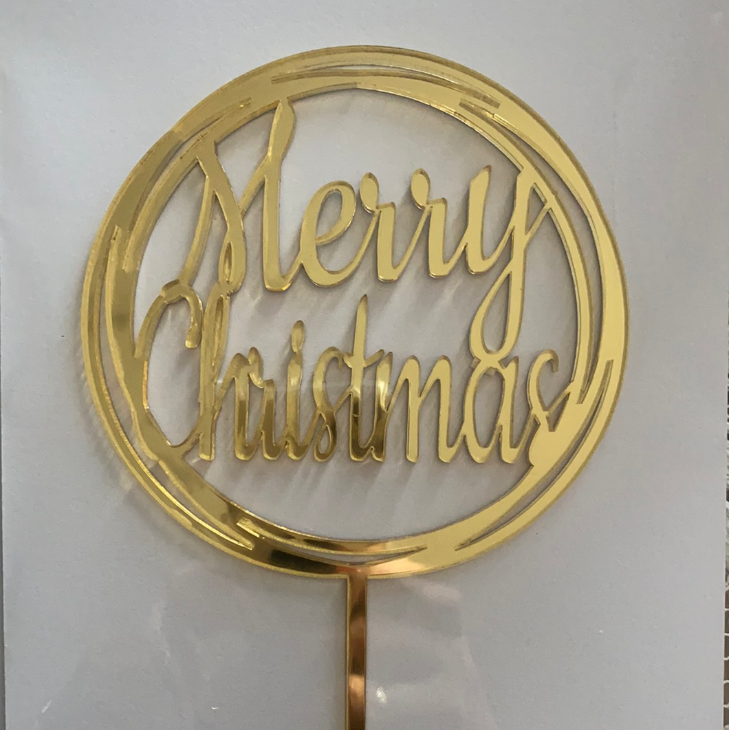 Merry Christmas Cake Topper